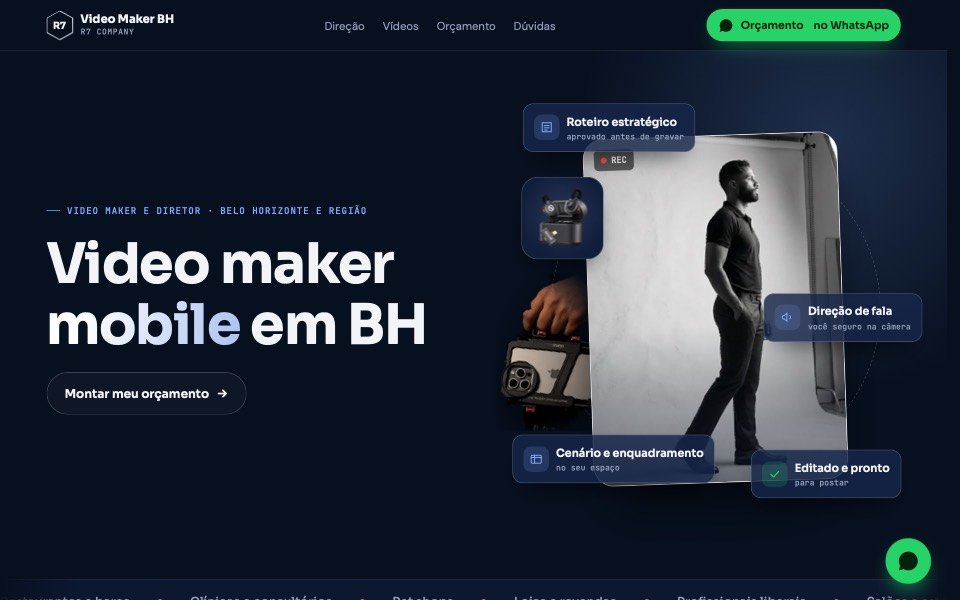 Site portfólio de video maker